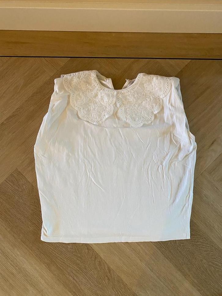 Z.g.a.n. Witte top met kraag en schouder pads, Loavies, XS, Kleding | Dames, Tops, Zo goed als nieuw, Maat 34 (XS) of kleiner