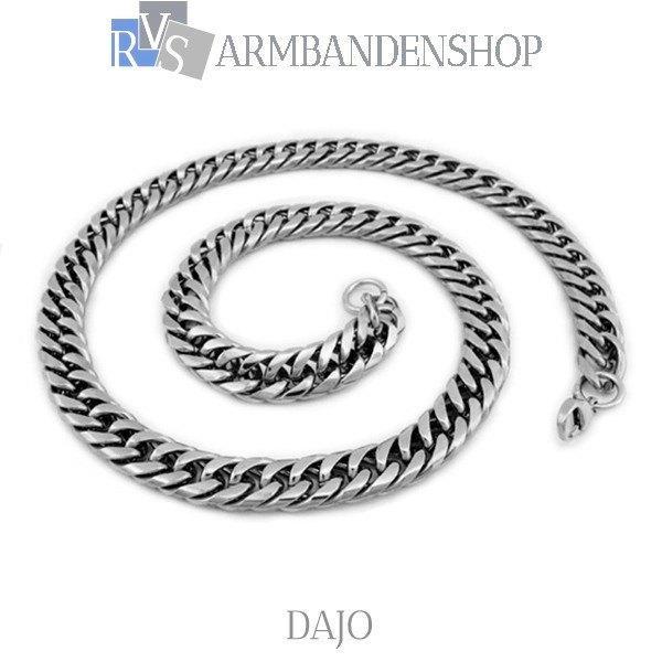 Rvs staal ketting "Dajo" brede stoere bikers Rvs zilver, Sieraden, Tassen en Uiterlijk, Kettingen, Nieuw, Overige materialen, Zilver