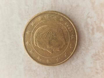 50 cent munt België 1999 scheefdruk productiefout beschikbaar voor biedingen