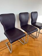 4x Paarse eetkamer stoelen, Huis en Inrichting, Overige kleuren, Leer, Ophalen of Verzenden, Zo goed als nieuw