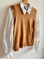 100% cashmere Scotland beige sweater vest tan sz 36, Beige, Ophalen of Verzenden, P. Cashmere Scotland, Zo goed als nieuw