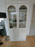 Witte vitrine/servies kast met lades en deurtjes, Huis en Inrichting, Kasten | Wandmeubels, Ophalen, 25 tot 50 cm, Minder dan 150 cm