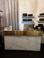 Balie/receptie goud marmer look te koop 2 jaar oud ., Huis en Inrichting, Tafels | Salontafels, Ophalen of Verzenden, Zo goed als nieuw