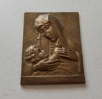 Mooie  koperen vintage plaquette decoratie, wandbord Maria, Antiek en Kunst, Antiek | Religie, Ophalen of Verzenden