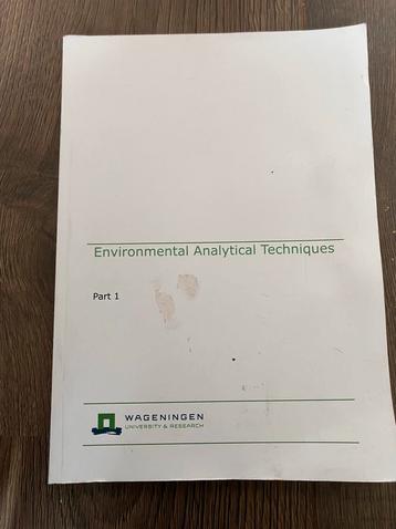 Wur reader- Environmental analytical techniques (part 1) beschikbaar voor biedingen