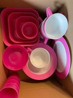 Camping Mepal servies roze/wit, Caravans en Kamperen, Kampeeraccessoires, Ophalen of Verzenden, Gebruikt