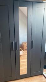 BRIMNES Kledingkast met 3 deuren zwart, Ophalen, Met deur(en), 100 tot 150 cm, Zo goed als nieuw