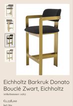 Eichholtz Barkruk Donato Bouclé Zwart, Huis en Inrichting, Ophalen, Met voetsteun, 60 tot 90 cm, Nieuw