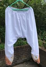 Harem broek WIT - vintage - gekocht in India - borduurwerk, Wit, Ophalen of Verzenden, Zo goed als nieuw, Maat 36 (S)