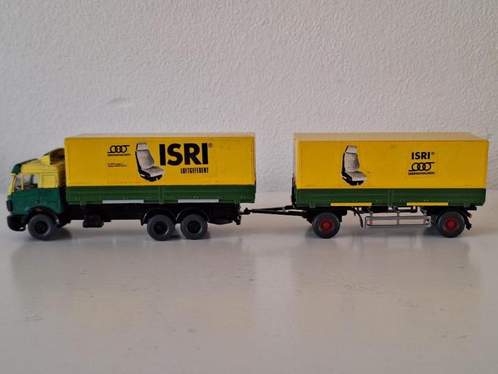 Wiking – vrachtwagen met aanhanger (2) – H0, Hobby en Vrije tijd, Modelauto's | 1:87, Gebruikt, Bus of Vrachtwagen, Wiking, Ophalen of Verzenden