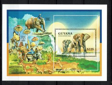 guyana 1992 pf blok olifanten elephants zoogdieren wildlife beschikbaar voor biedingen
