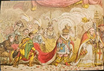 Ansichtkaart, ongelopen, spotprent op Napoleons kroning,1804 beschikbaar voor biedingen