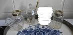 MOOI GLASWERK, LEPELVAASJE MOSTERDPOTJE, MELKKANNETJE, Antiek en Kunst, Antiek | Glas en Kristal, Ophalen of Verzenden
