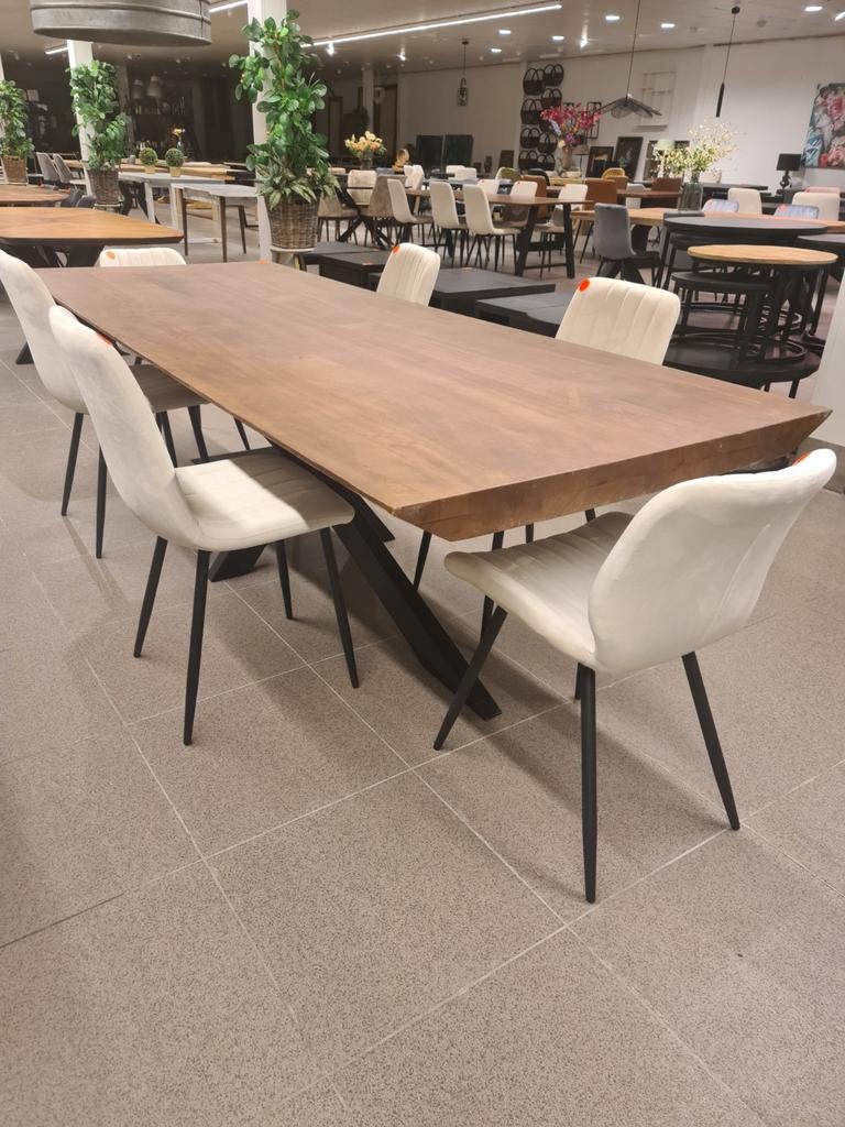 Nieuwe icathcers eettafel patta 260x100cm teakhout spinpoot, Huis en Inrichting, Ophalen, ., Nieuw, .