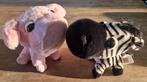 Grote ogen knuffels- Zebra en varken, Ophalen of Verzenden, Zo goed als nieuw, Overige typen