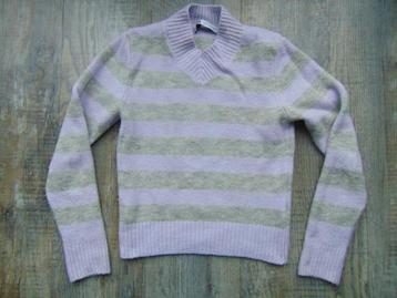 Zara pullover trui lila paars / grijs gestreept truitje XS beschikbaar voor biedingen