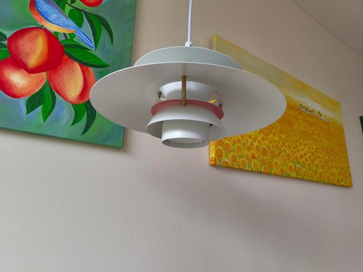 Lamp, Huis en Inrichting, Lampen | Hanglampen, Zo goed als nieuw, 75 cm of meer, Kunststof, Metaal, Ophalen