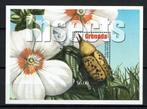 grenada 2002 pf blok insecten kevers bloemen flora, Verzenden, Postfris, Dier of Natuur