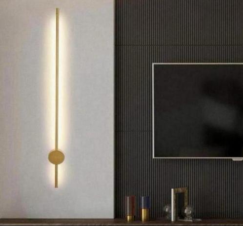 Lijn Led Wandlamp Goud stang Staaf 60cm muurlamp luxe modern, Huis en Inrichting, Lampen | Wandlampen, Nieuw, Ophalen of Verzenden