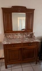 Antieke wastafel/kaptafel met marmeren blad, Huis en Inrichting, Kasten | Dressoirs, Ophalen, Gebruikt, Overige houtsoorten, 50 tot 75 cm