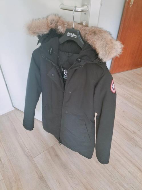 Canada Goose Victoria parka zwart met bont, Kleding | Dames, Jassen | Winter, Zo goed als nieuw, Maat 36 (S), Zwart, Ophalen of Verzenden