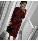 Zara gevlekte rode jurk dierenprint luipaard print Nieuw XL, Maat 46/48 (XL) of groter, Nieuw, Ophalen of Verzenden, H