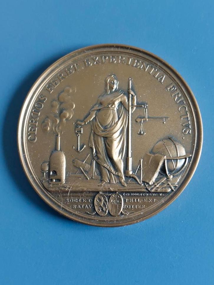 Penning 250jaar bataafs genootschap 1994, Postzegels en Munten, Penningen en Medailles, Brons, Nederland, Ophalen of Verzenden