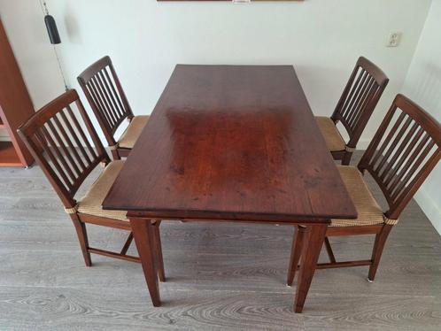 Eetkamertafel met vier stoelen, Huis en Inrichting, Tafels | Eettafels, Gebruikt, 50 tot 100 cm, 150 tot 200 cm, Vier personen