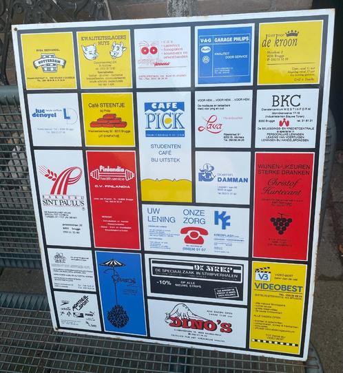 emaille reclame-bord gemaakt door Langcat Bussum., Antiek en Kunst, Antiek | Emaille, Ophalen