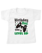 Tekst shirt baby /kind? verjaardag shirt birthday boy, Nieuw, Ophalen of Verzenden, Jongetje of Meisje