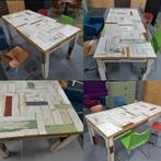 sloophouten tafel / tafel van sloophout / dé Upcycle Loods, Huis en Inrichting, Ophalen, 50 tot 100 cm, Vijf personen of meer