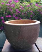 Oude bloempotten bruine terracotta hardgebakken kwaliteit, Tuin en Terras, 25 tot 40 cm, Rond, Ophalen of Verzenden, Zo goed als nieuw
