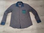 blauw bruin ruit overhemd Paolo Smith mt L/XL, Bruin, Paolo Smith, Ophalen of Verzenden, Zo goed als nieuw