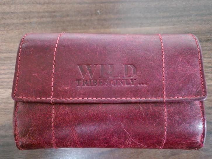 WILD - Portemonnee Dames Leer, Sieraden, Tassen en Uiterlijk, Portemonnees, Zo goed als nieuw, Overige merken, Rood, Leer, Ophalen of Verzenden