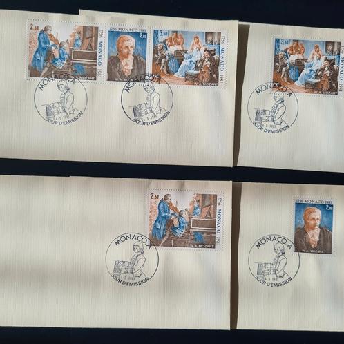 Monaco 1981 Mozart Eerste Dag Enveloppen, Postzegels en Munten, Postzegels | Eerstedagenveloppen, Beschreven, Europa, Ophalen of Verzenden