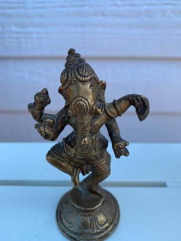 Vintage bronzen Ganesh Boeddha Hindoe-olifant God Ganpati beschikbaar voor biedingen