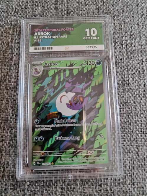 Arbok illustration temporal forces Ace 10, Hobby en Vrije tijd, Verzamelkaartspellen | Pokémon, Zo goed als nieuw, Losse kaart