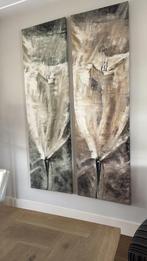 2 mooie moderne schilderijen 2 meter lang 60 cm breed, Antiek en Kunst, Ophalen