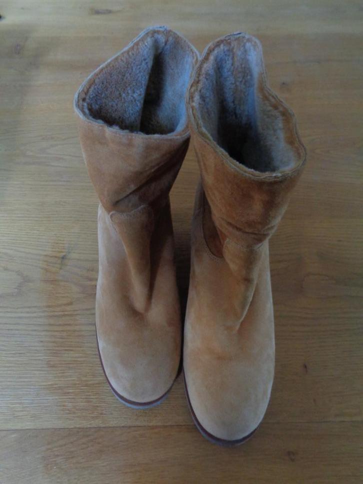 SHABBIES AMSTERDAM suede enkellaarsjes:mt 40(zie info), Kleding | Dames, Schoenen, Zo goed als nieuw, Lage of Enkellaarzen, Bruin