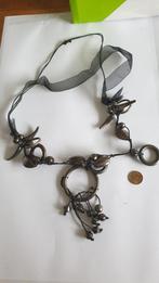 1026 fraaie zwarte plastic ketting, Sieraden, Tassen en Uiterlijk, Kettingen, Verzenden, Nieuw, Zwart, Zilver