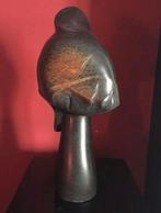 Afrikaans Shona Sculptuur beeld serpentine marmer gesigneerd, Ophalen of Verzenden