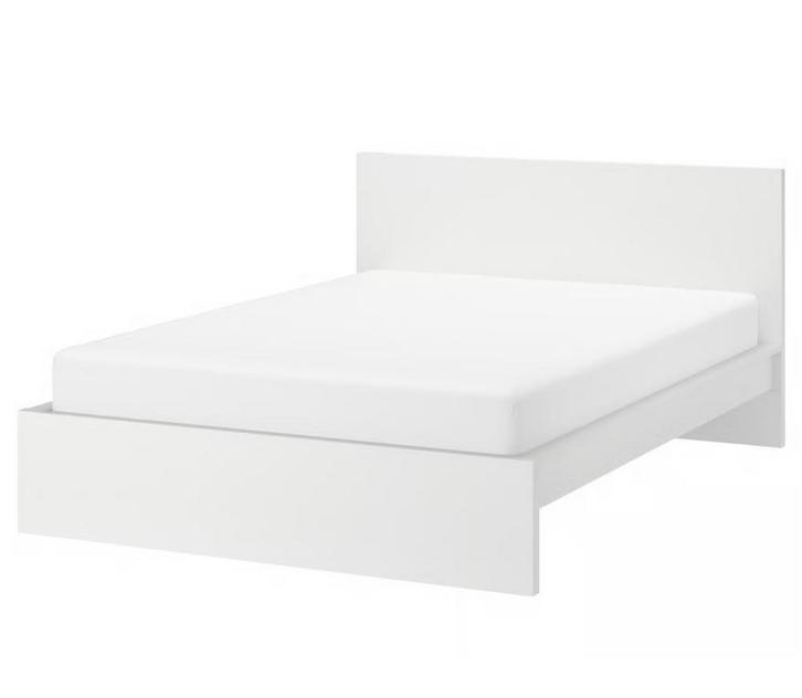 Ikea malm bedframe 140x200, Huis en Inrichting, Slaapkamer | Bedden, Tweepersoons, 140 cm, Hout, Wit, Ophalen
