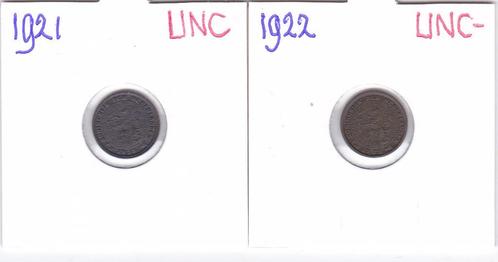 Schaarse 1/2 centen 1921 + 1922 UNC en UNC- samen 19 euro, Postzegels en Munten, Munten | Nederland, Koningin Wilhelmina, Ophalen of Verzenden