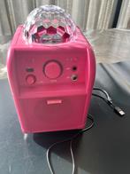 Vonyx SBS50P Karaoke Disco Set - Roze Party Speaker, Ophalen of Verzenden, Zo goed als nieuw, Complete set