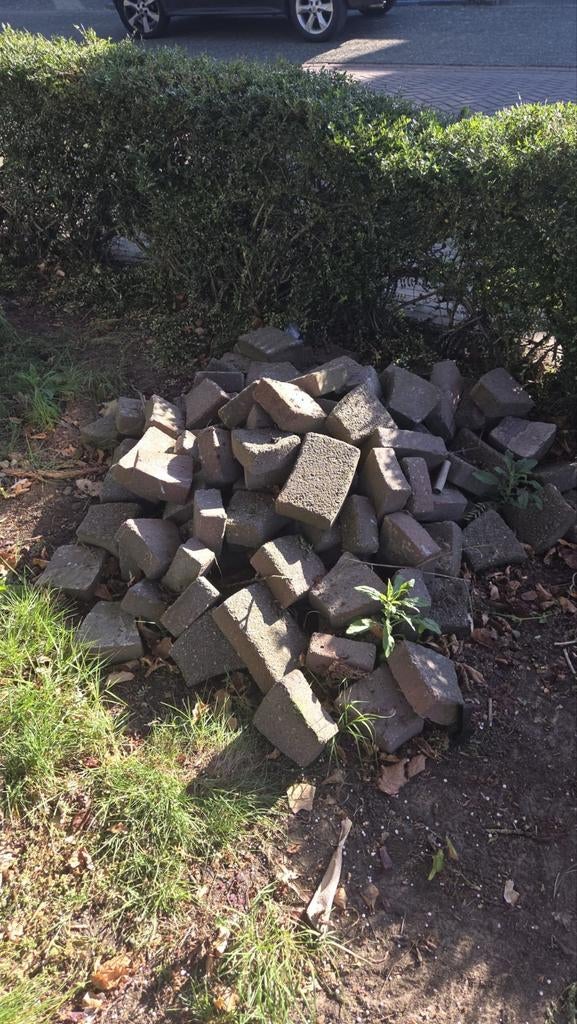 Gratis cirkel van klinkers, ca. 3 meter doorsnede, Tuin en Terras, Tegels en Klinkers, Ophalen, Gebruikt, Klinkers, 5 tot 10 m²