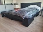 Tweepersoonsbed met opbergruimte en hoofdbord, Ophalen, Overige materialen, Gebruikt, Zwart