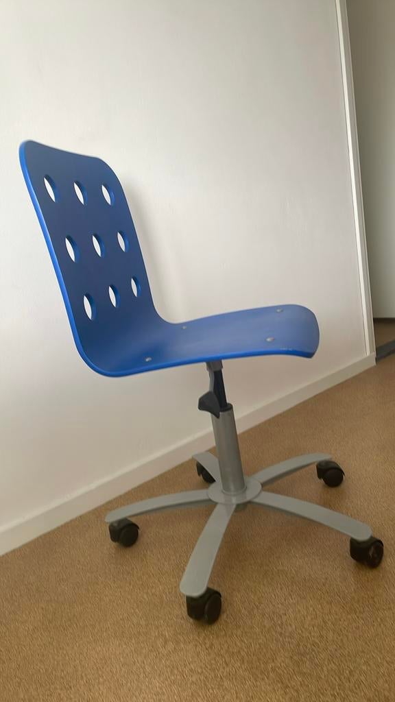 IKEA Bureaustoel - Hout & Metaal, Verstelbaar, Ophalen, Gebruikt, Blauw, Bureaustoel