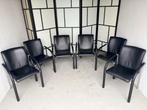 6 Leolux Cimaronne eetkamerstoelen, Huis en Inrichting, Stoelen, Zwart, Leer, Ophalen of Verzenden, Zo goed als nieuw