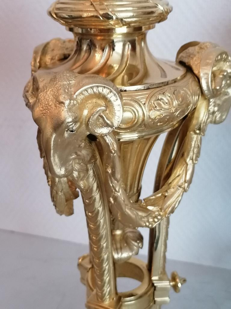 Koppel 19e antiek Cassolettes vazen in bronze, Ophalen