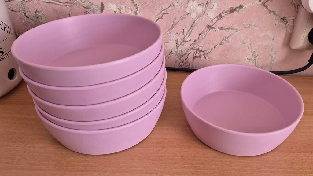 Roze bamboe katten honden voeder bakjes, Dieren en Toebehoren, Ophalen of Verzenden, Zo goed als nieuw